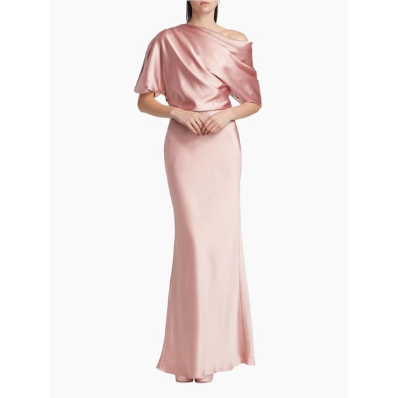 Amsale Satin One-Shoulder Gown US 10 $495